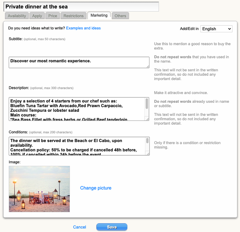 configuracao texto imagem extras mirai