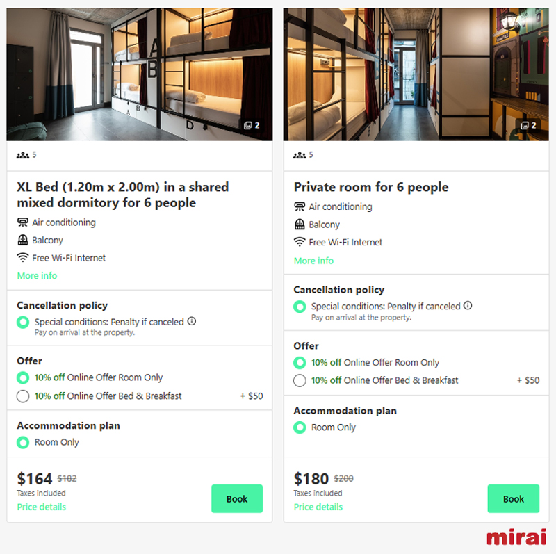 motor reservas mirai segmento hostels gestão híbrida