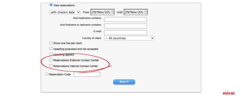 reservas call center mirai