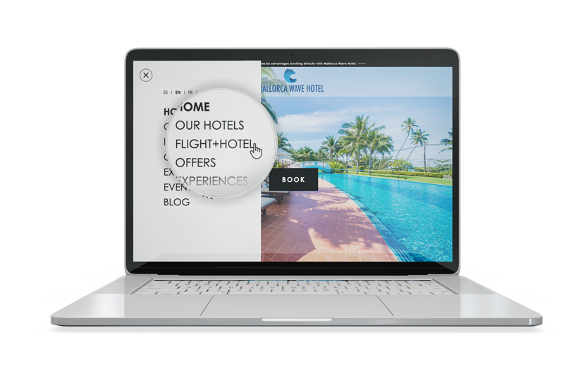 header voo + hotel Mirai Onlinetravel