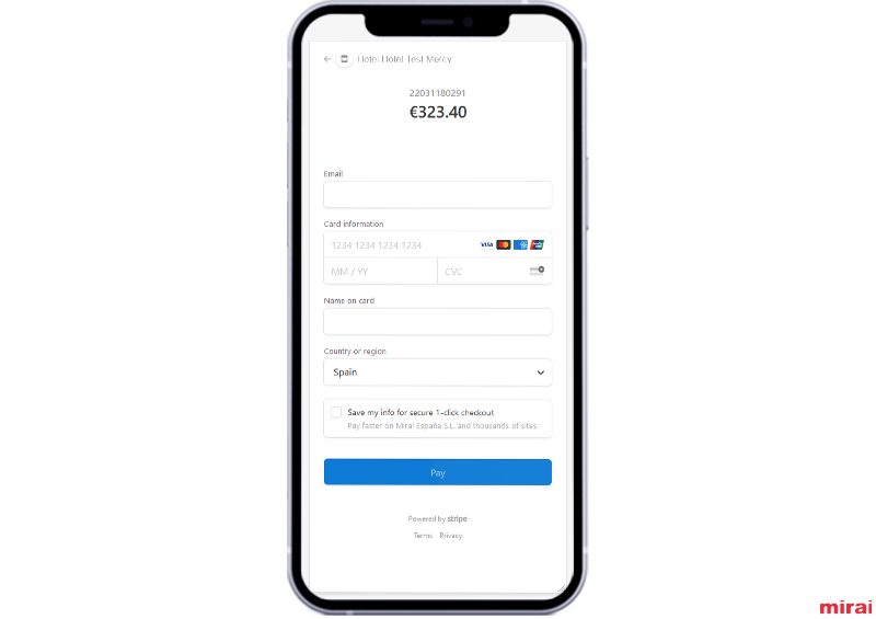Stripe simplicidade utilizador Mirai