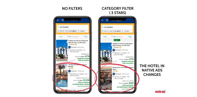native ads category fliter